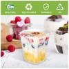 50PCS Durable With Lids Plastic Dessert Cups with Spoons Clear Square Cups Yogurt Parfait Cups Party