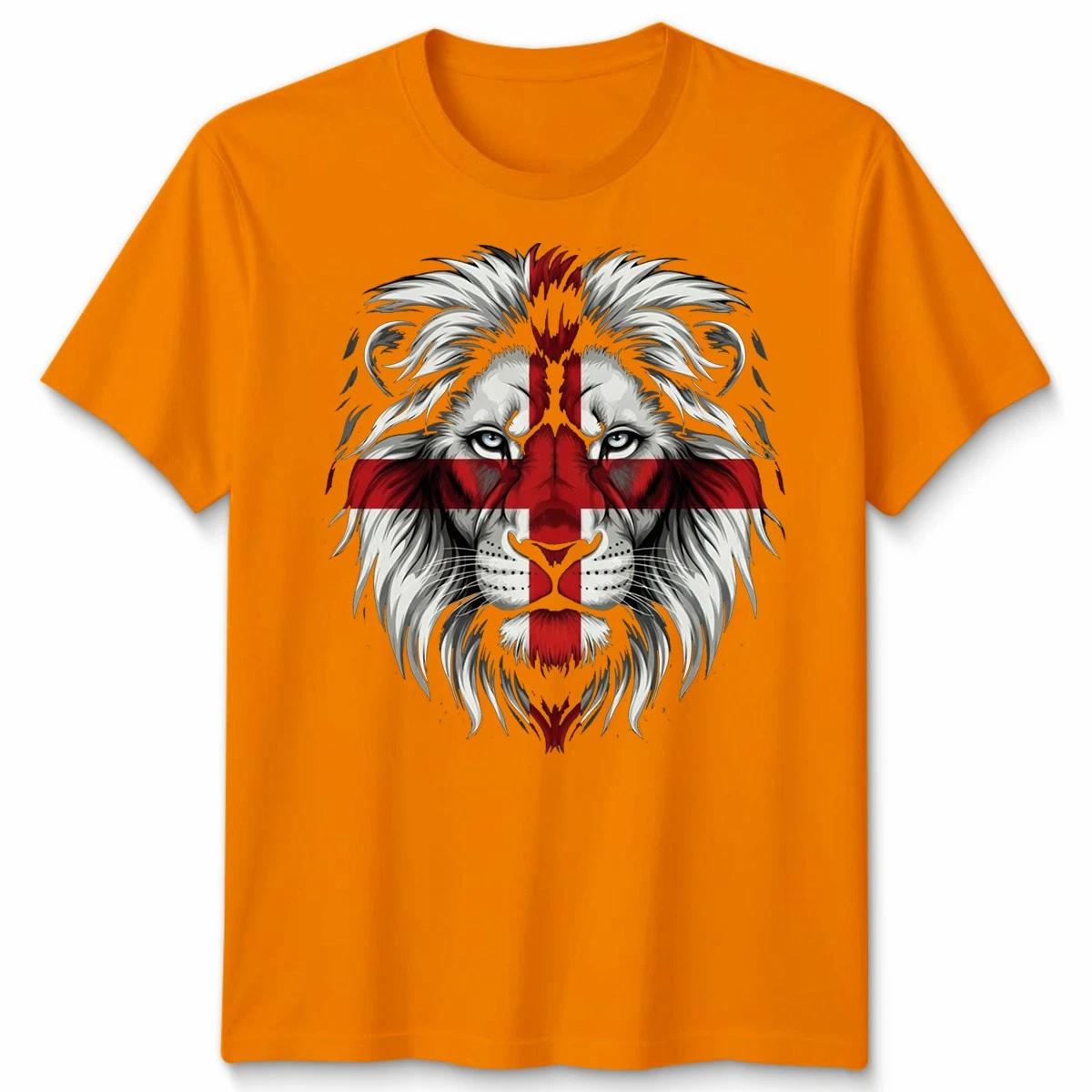 English St George Flag Lion Face Unisex TShirt England National Rugby Fan 4XL