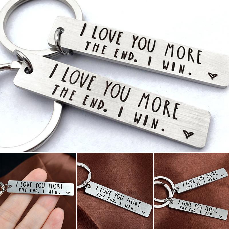 I Love You More The End I Win Funny Birthday Keychain A Personalised Gift for Him/Her Festive & Party Supplies WWO66