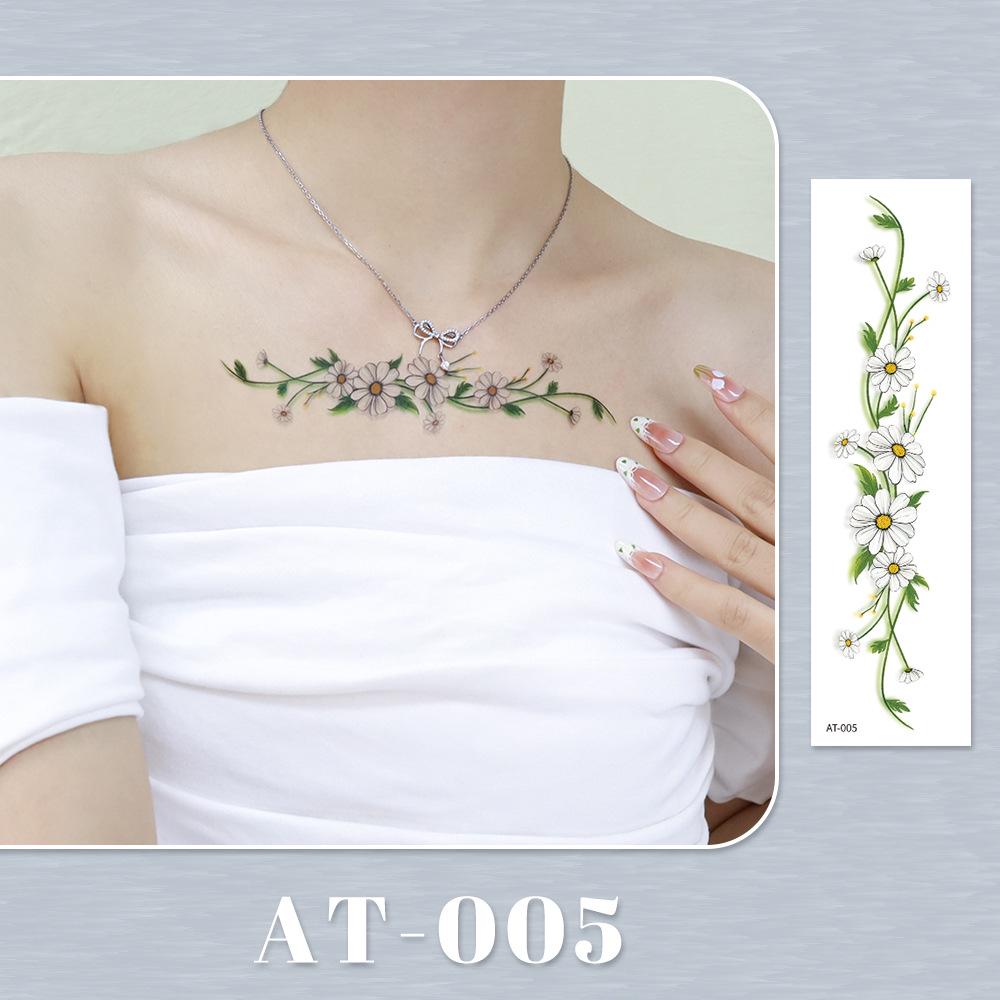 Rikaron Laser-Engraved Rose Tattoo Sticker – Non-Reflective Cute Collarbone Design