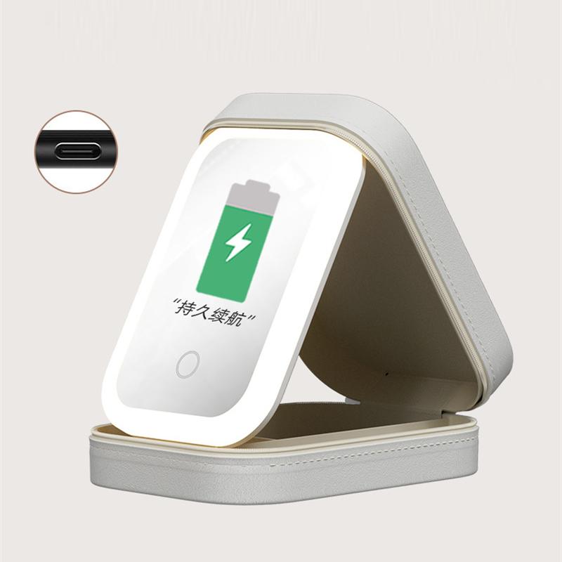 LED-Spiegel Make-up-Aufbewahrungsbox Tragbarer Reise-Make-up-Koffer Kosmetiktasche Großraum-Make-up-Aufbewahrungsbox Make-up-Zubehör