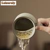 350ml Ru Kiln Yellow Cat Crescent Moon Filter Tea Separator Cup Japanese Tea Mug With Infuser Tea Soaking Office Water Cup Craft