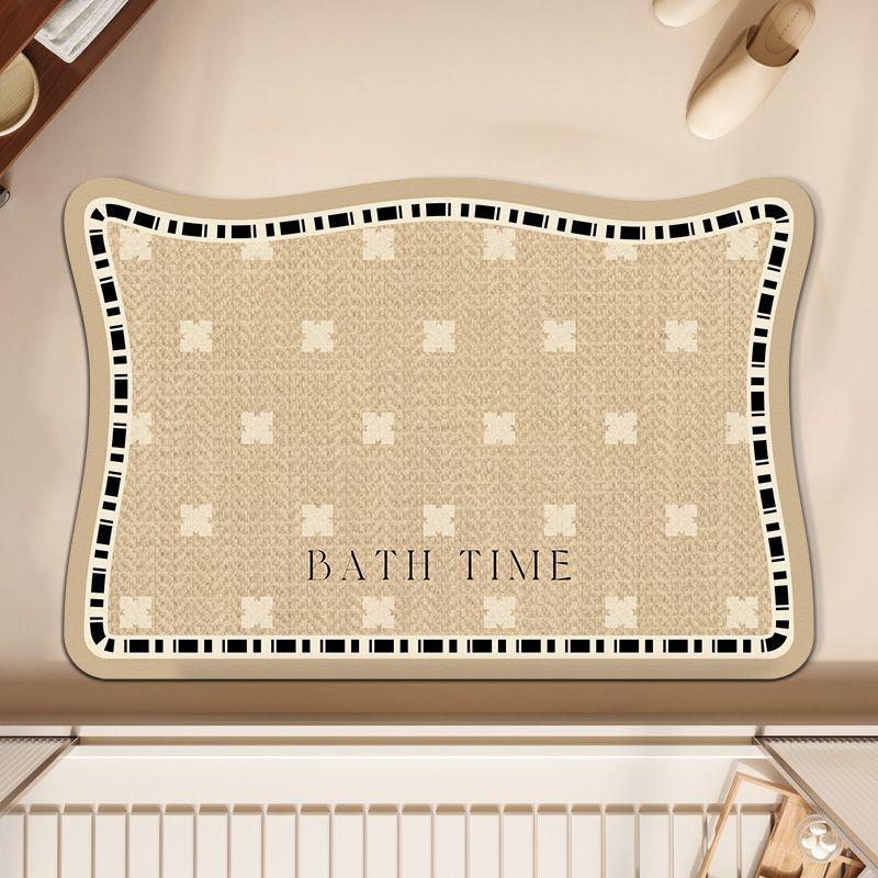 

Простой клетчатый кремовый стиль неровный мягкий диатомитовый коврик для пола в ванной, противоскользящий, впитывающий, быстросохнущий коврик для душевой двери 40X60cm 15.7X23.6in