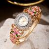 Quartz Movement Rhinestone Dress Watch Round Dial Quartz Bracelet Wristwatch  Casual Occasion