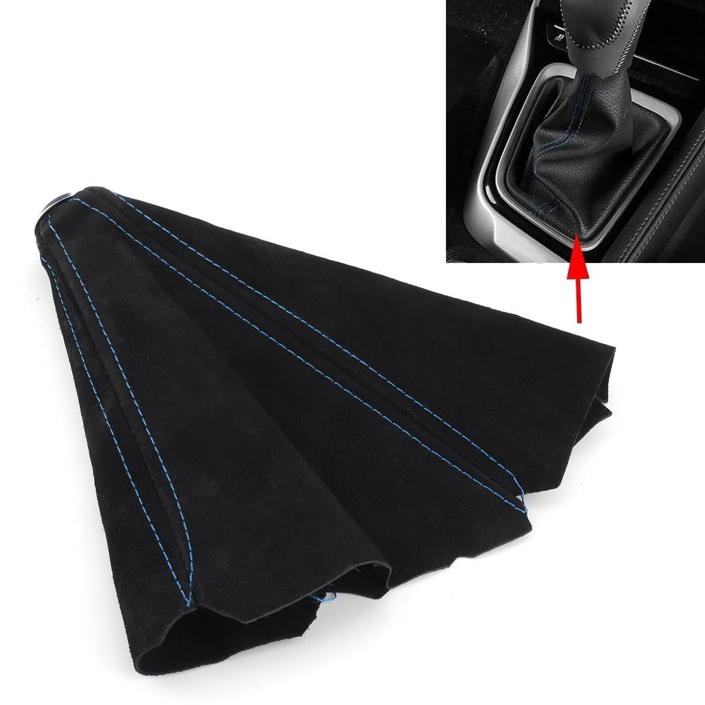 Schalthebel Staubschutzmanschette Gamasche Auto Innenraum Wildleder Universal für die meisten Fahrzeuge Blaue Naht