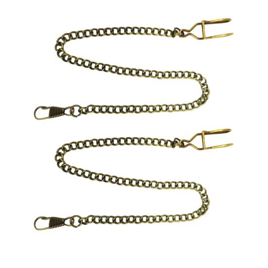 2Pcs Men Pocket Watch Chain Heavy Duty Lightweight Vintage Alloy Clip-on Pocket Watch Chain Fashion Jewelry Replacement Accessory