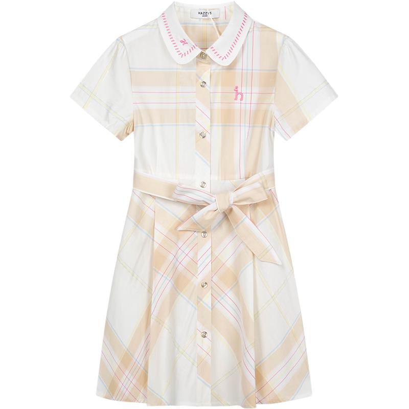 HAZZYS Girls Sweet Plaid Shirt Dress 160