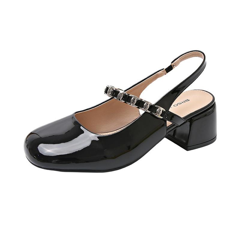 Fashion sandals 2025 summer new square head fashion light mouth foot thick heel Korean version spot high heels women's shoes