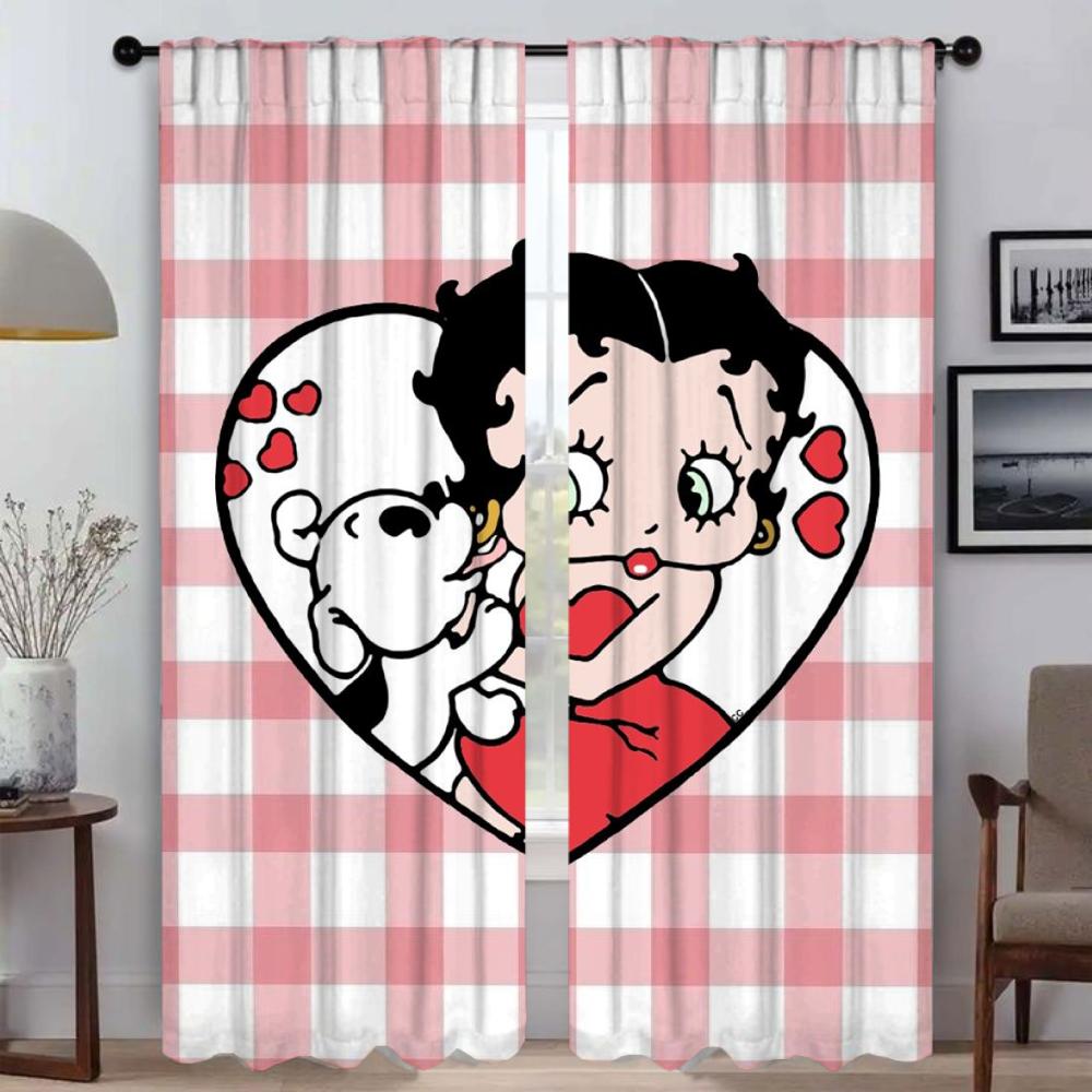 B-bettys BoopS Závěsy do obývacího pokoje Zatemňovací závěsy 2 kusy Stínidla Dělicí tylové závěsy do ložnice Kuchyně Elegantní