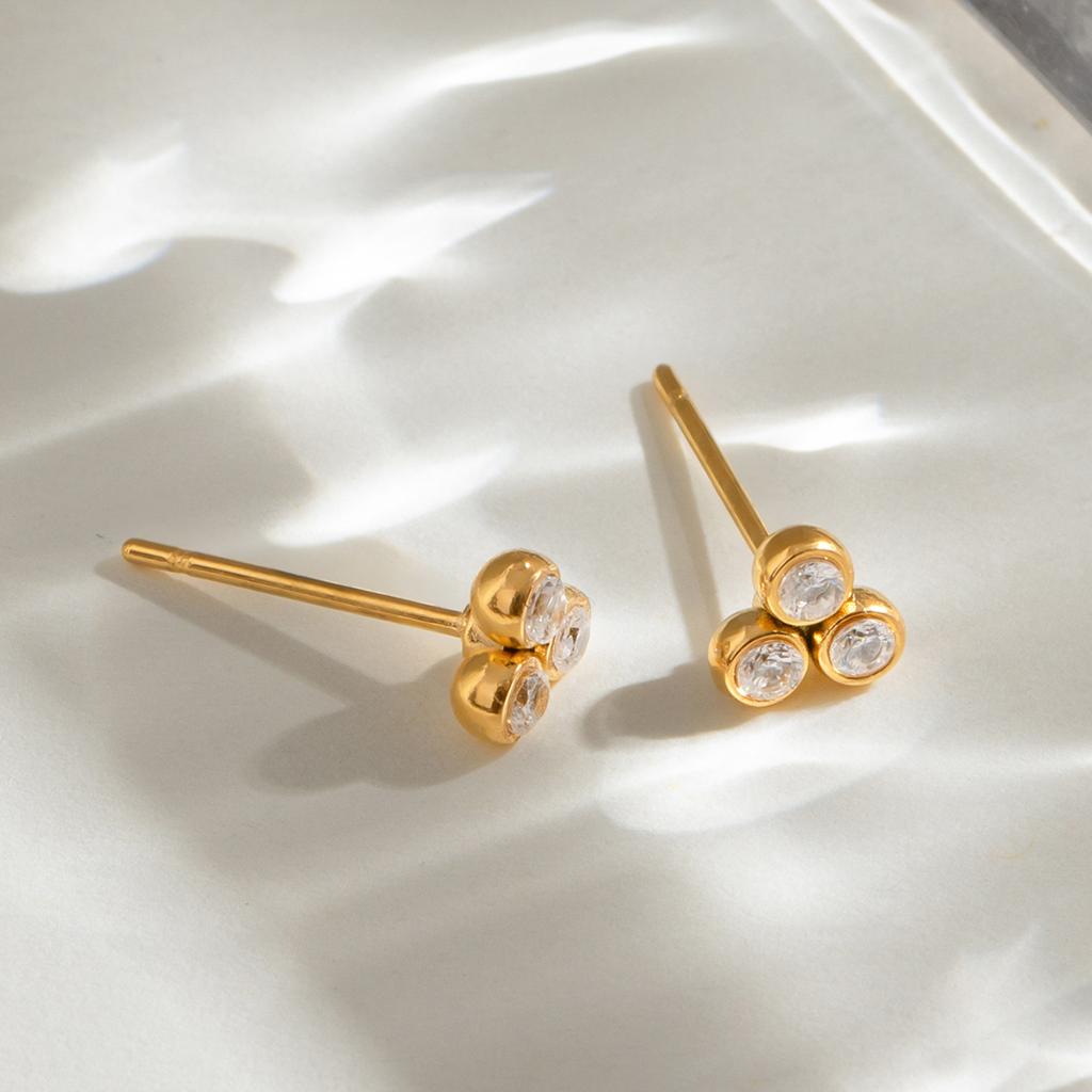 Youthway 3Pcs/Sets Cubic Zirconia Pearl Drop Earrings Sets For Women Stainless Steel Waterproof Earring Jewelry New