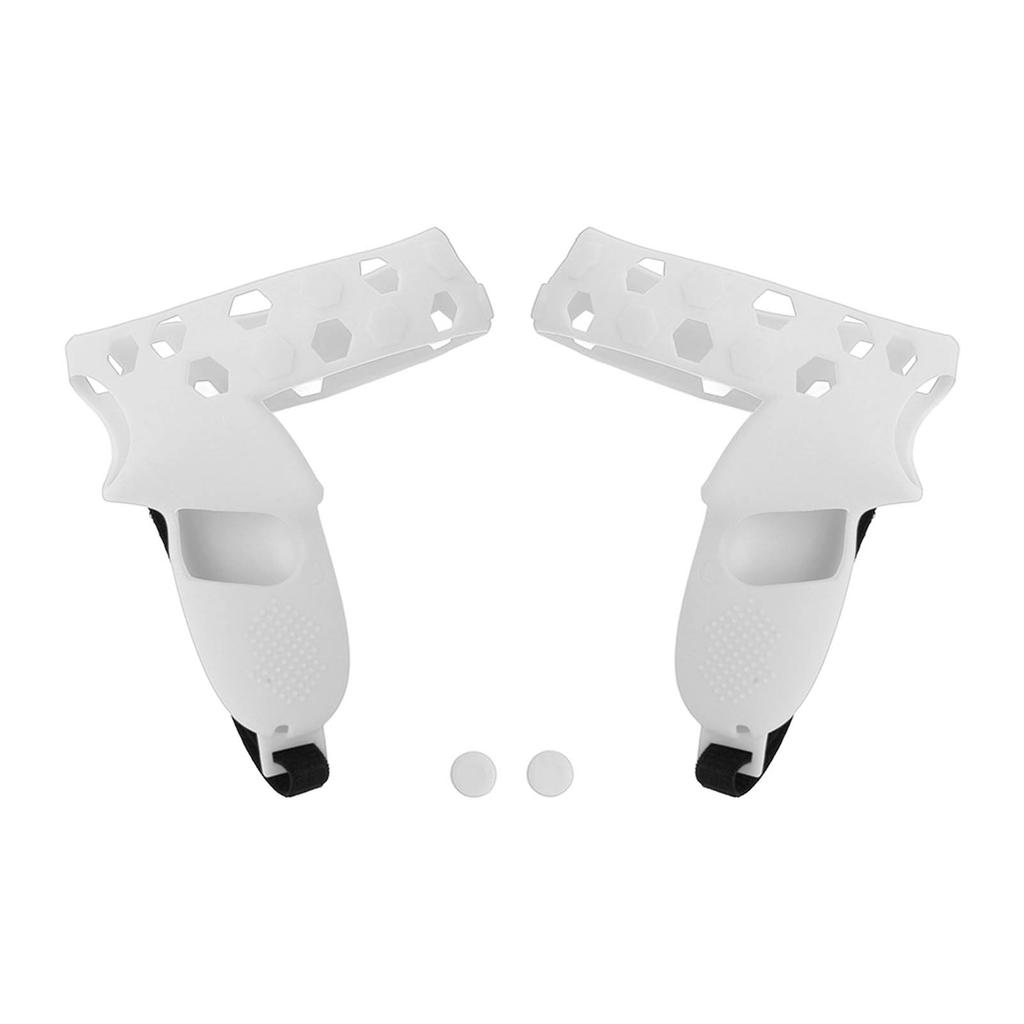 Controller Grip Cover Silicone VR Handle Protective Sleeve Anti Throw Grip Cover Protector with Wrist Strap for Quest 2