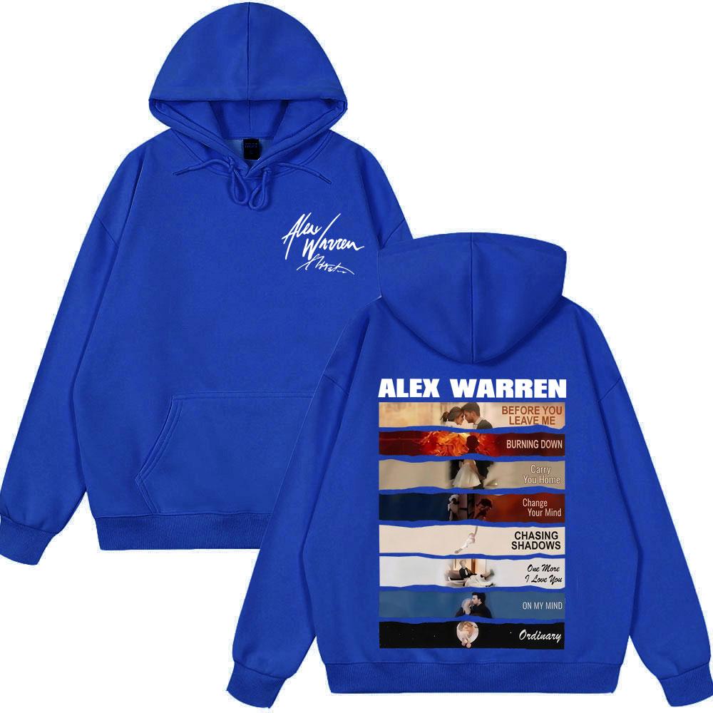Singer Alex Warren Tour Print Pullover Men Women Fashion Hoodie Winter Loose Casual Gothic Punk Oversizsweatshirts Tops