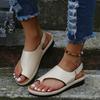 Europäische Damen-Sandalen mit flachem Zehenring, Größe 43