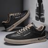 Fashion Black Men Thick Sole Sneakers Designer Sports Shoes Fashion Casual Fiber Leather Breathable Height Increase Flat Thick Sole Shoe
