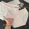 Sweet Pink Japanese-Style Women's Mid-Waist Cotton Briefs - Cute and Breathable Girly Panties