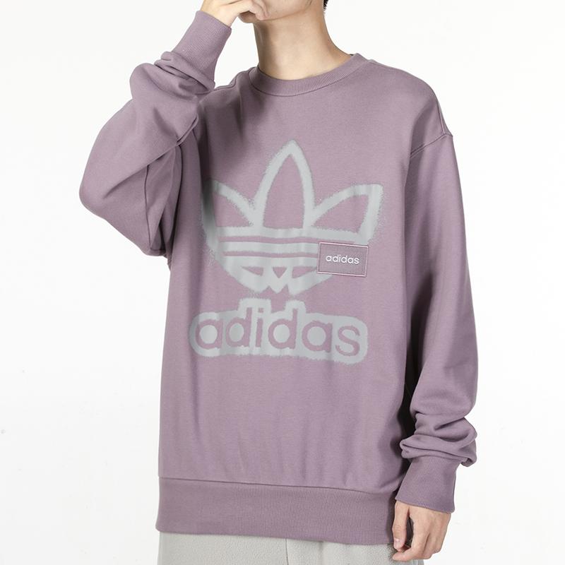 Adidas Originals Adicolor Crew Neck Logo Pullover Sweatshirt Men Sweatshirt Purple HS1997