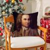 Classical Johann Sebastian Bach Pillow Case Silky Short Plush with Invisible Zipper Dustproof Sofa Cushion Cover for Home Decor