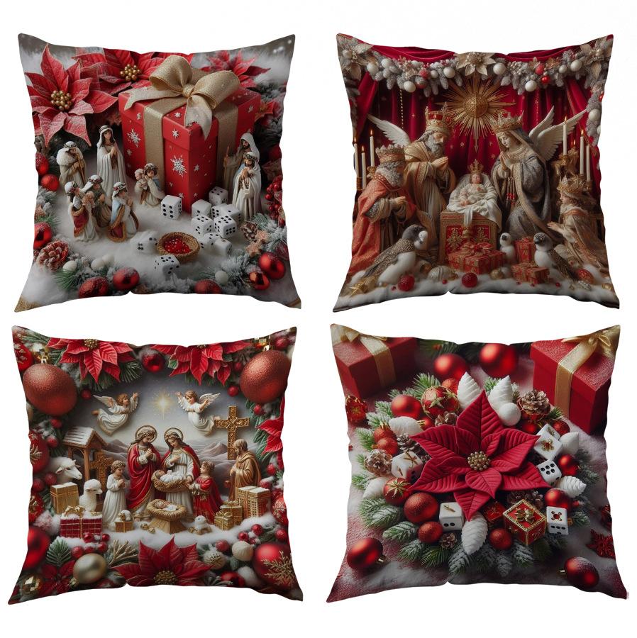 New Christmas Pillowcases Living Room Printed Decorative Pillowcases Nordic Christmas Pillowcases