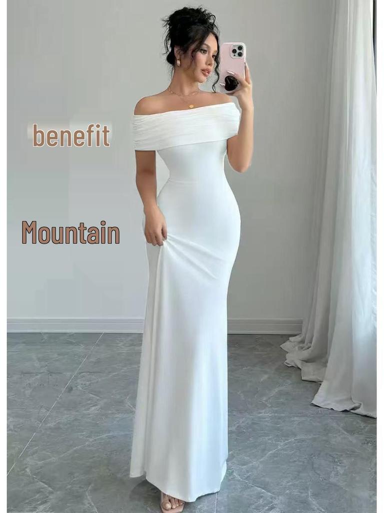 Sleeveless One-Shoulder Slim-Fit Hip-Hugging Dress for Women