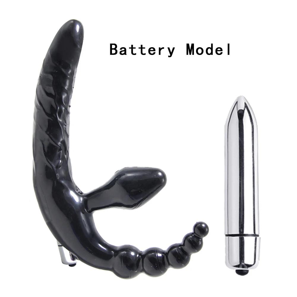 Strapless Strapon Dildo Vibrator Big Butt Plug Anal Toys for Adults Strap-ons for Sex Lesbian Double Dildo Vibrators Clitoral Vaginal Anal Stimulator