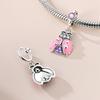 925 Silver Panda Pink Dolphin Pendant Charm Jewelry Fit Original Bracelet Necklace Women DIY Gift