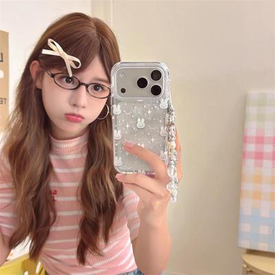 Laser Heart Bow Bunny iPhone Case for 16 Pro Max/15/14