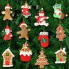 12pcs Christmas Gingerbread Man Ornaments Xmas Tree Wooden Hanging Pendants 2026 New Year Party Home Decoration Kids DIY GIft