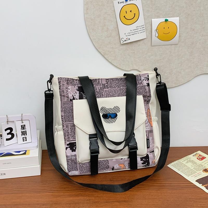 

Нова косметичка великої місткості модна жіноча сумка проста та універсальна сумка через плече месенджер сумка-тоут для роботи білий