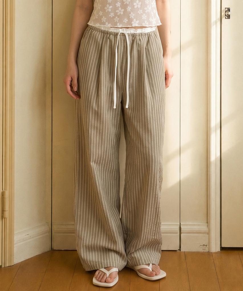 TOPGIRL Point Waist Stripe Pants_T611Bt777