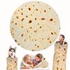 1Pcs Giant Burrito Tortilla Blanket – Double-Side Print Design for Adults Boys & Girls Cozy Flannel Novelty Food Throw Blanket
