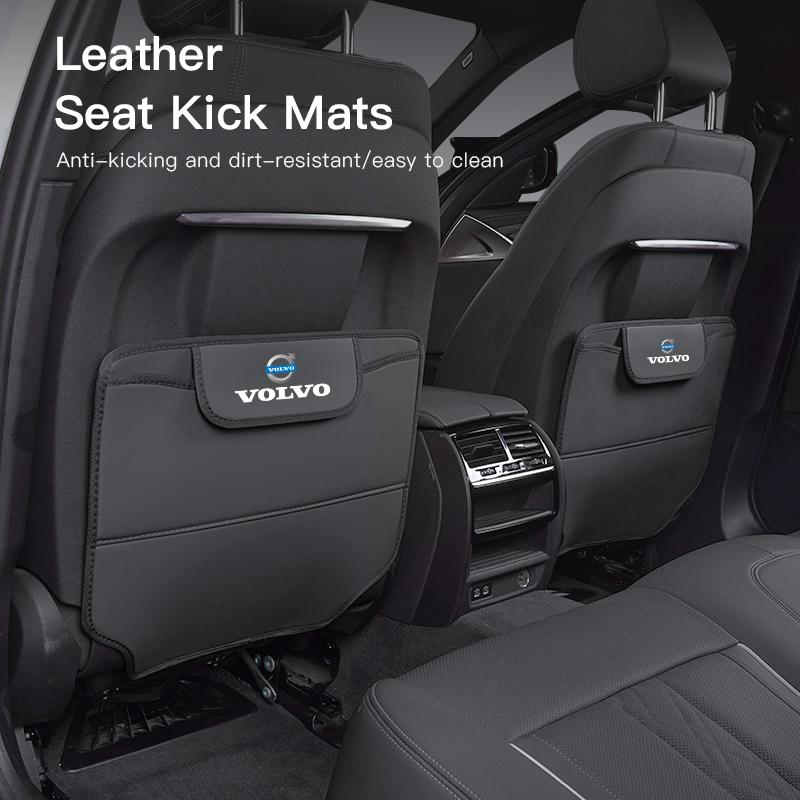 Leather Car Seat Protector Kids Anti-kick Pad Storage Bag For Volvo XC60 XC40 V60 V40 XC90 XC70 V50 S60 V70 S90 AWD S80 V90 EX30