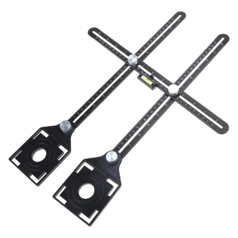 High Performance Adjustable Ceramic Tile Hole Open Locator Ruler Cutter Guide Tools Aluminum Alloy Lightweight Measurer