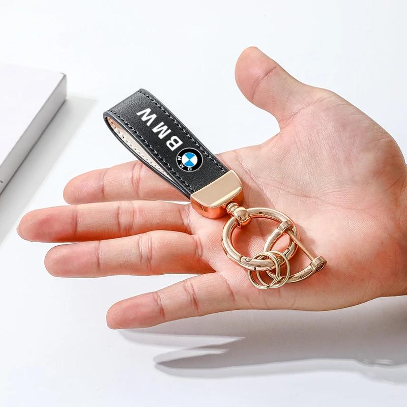 2025 Leather Keychain Emblem Car Keyring Key Chain Ring Pendant Accessories For BMW 1 3 5 7 Series X1 X2 X3 X5 X6 G30 G20 G1