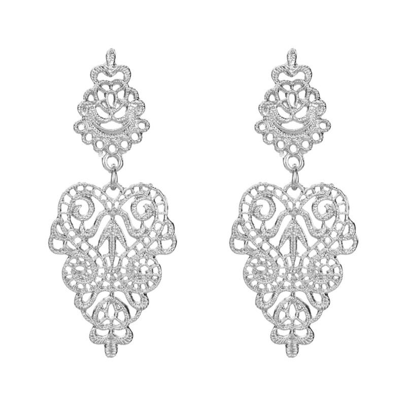 

Baroque Hollow Geometric Dangle Earrings for Women Gold Color Palace Style Zircon Bohemian Hanging earrings oorbellen