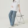 High Elastic Tencel Maternity Wide-Leg Jeans - Casual Summer Wear