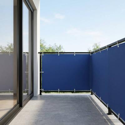 Balcony Privacy Screen 150 X 200 Cm Fabric with PU Coating Blue