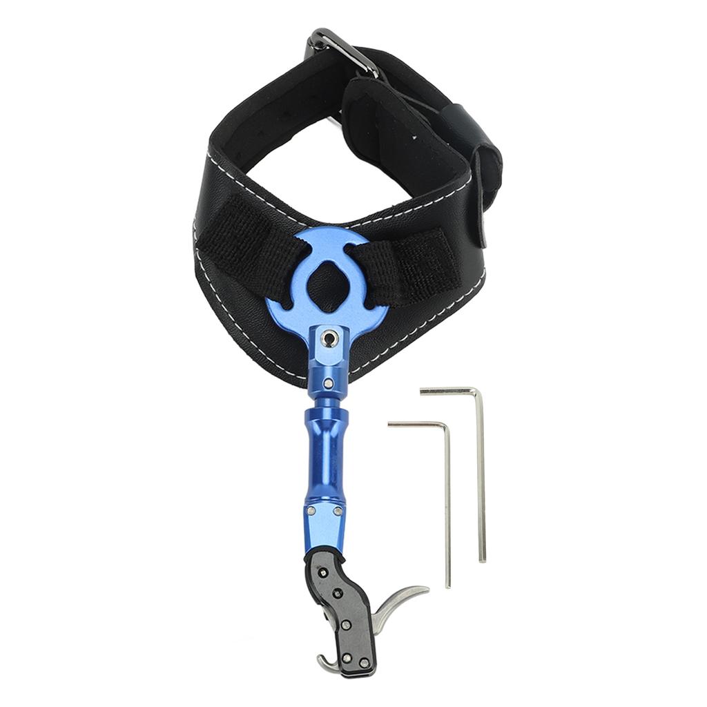 Bogenschießen Release-Hilfe 360 Grad Drehung Verstellbarer Handgelenkriemen Schwammpolster Compoundbogen Release-Hilfe für Bogenschießen im Freien
