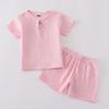 Summer Boys Girls Clothing Sets Cotton Linen T-shirts+Elasctic Shorts Kids Clothes Casual Clothing Sets for Children