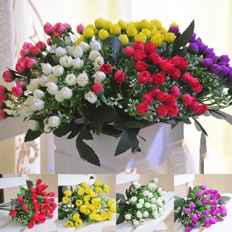 Heads Artificial 36 Silk Rose Flowers Bunch Bouquet Wedding Home Grave Decor
