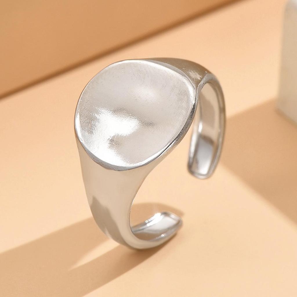 Retro Baroque Geometric Open Round Ring - Adjustable Drum Shape Finger Ring