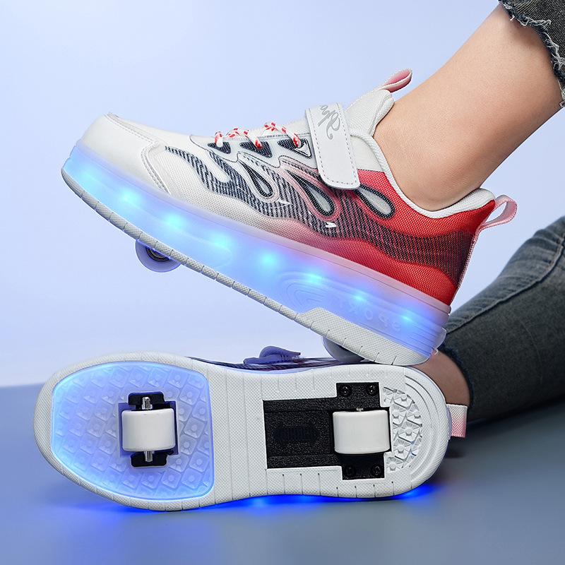 NEW 4 Wheel Speed Roller Skates Shoes for Boys and Girls LED Roller Skates for Children's Racing Ice Skating Sneaker with Wheels