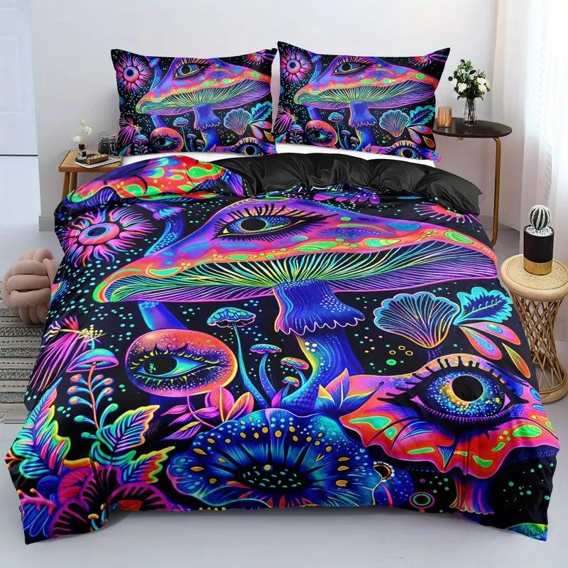 Bettbezug Traum Pilz Bettwäsche Digitaldruck Dreiteiliges Set Für Schlafzimmer Zimmer Set