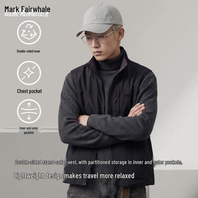 MARK FAIRWHALE Men s Reversible Stand Collar Vest L