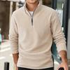 Men's Jacket Rocker Fleece Thickened Half Zip Solid Color Standing Collar Sweatshirt Outdoor Moisture Wicking Comfortable Skin-friendly Tops