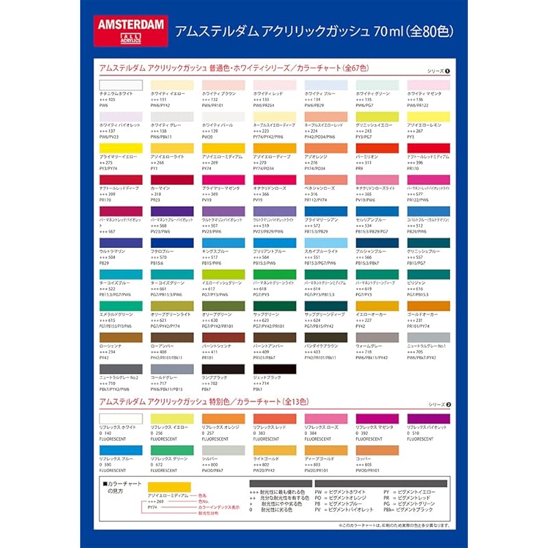 Talens Japan Japan) Talence acrylic gouache Amsterdam acrylic gouache yellowish green AAG70 617 70ml