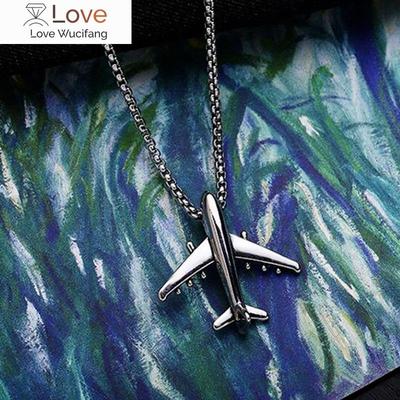 Hip Hop Aircraft Necklace Men Women Airplane Pendant Fashion Stainless Steel Trinket Jewelry Charmsweater Pendant Chain Gifts