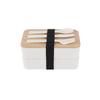 Portable Single/double Layer Lunch Box Japanese-style Bamboo Cover Bento Box Leak Proof Office Camping Fruit Lunch Bento Box