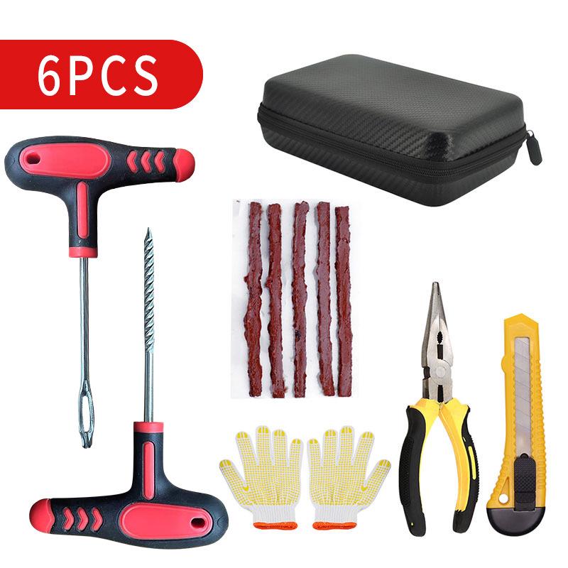 Car & Motorcycle Vacuum Tire Repair Kit with Rubber Strips & Quick Glue