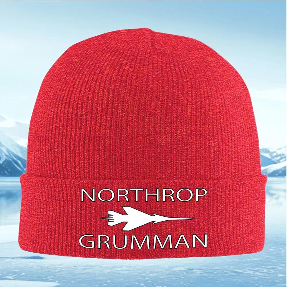 New Northrop GrumUnisex jet silhouette black background Unisex Women Unisex Knitted Hat Beanie Pullover Cap Winter Thermal Warm Christ