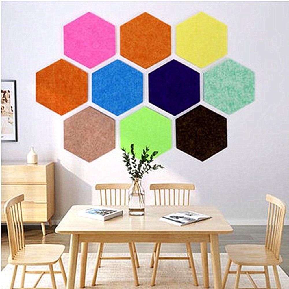 Toilet Stickers Hexagon Self Adhesive Wall Stickers Moisture-proof Heat-resistant Wall Decal DIY Anti Fouling Felt Wallpaper